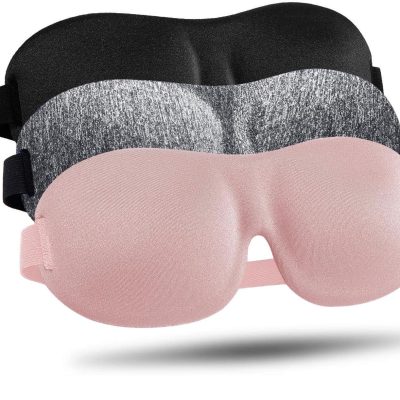 Sleep Mask for Side Sleeper 3 Pack, Blackout 3D Eye Mask for Sleeping, Night Blindfold for Men Women